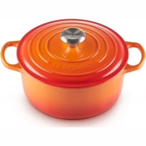 le creuset signature volcanic orange casserole 24 cm