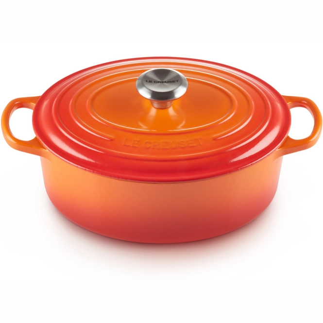 le creuset signature oval cocotte cherry red 40 cm