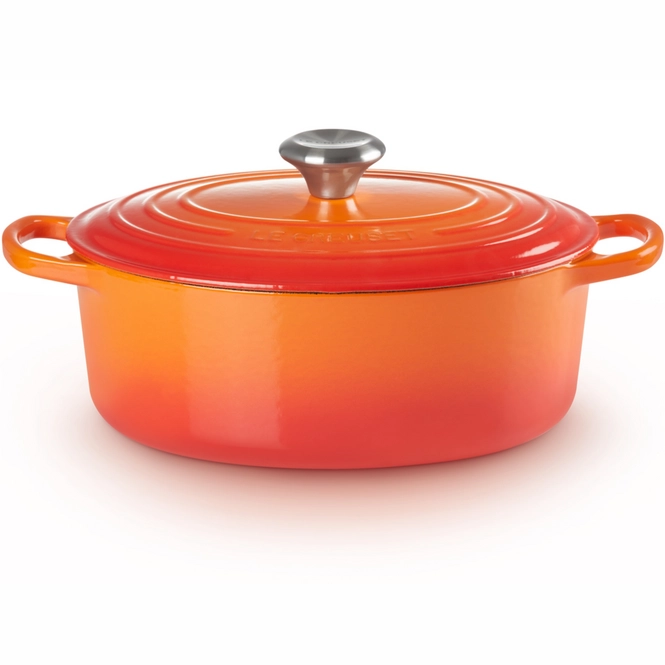 le creuset signature oval cocotte cherry red 40 cm