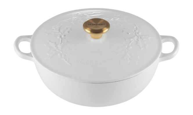 le creuset marmite winter holly collection cotton 26 cm casserole