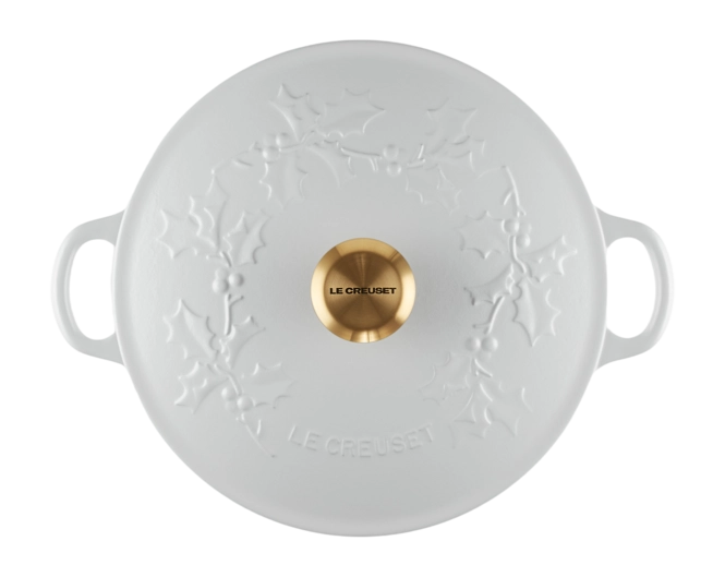 le creuset marmite winter holly collection cotton 26 cm casserole