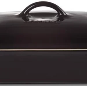 le creuset rectangular roasting dish with lid black 33 cm