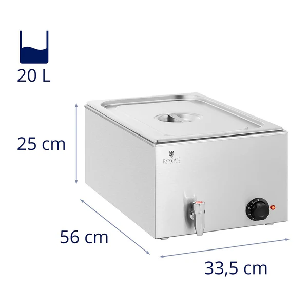 Bain-marie chauffe-plat bain-marie professionnel 600 watts 1 x GN 1/1 robinet de vidange - Image 5