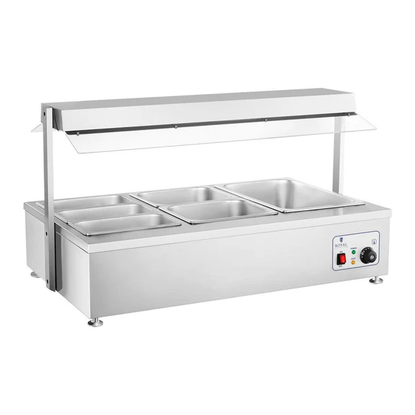 Bain marie 1700 watts - 6 bacs GN - avec compartiment pour viande - Image 2