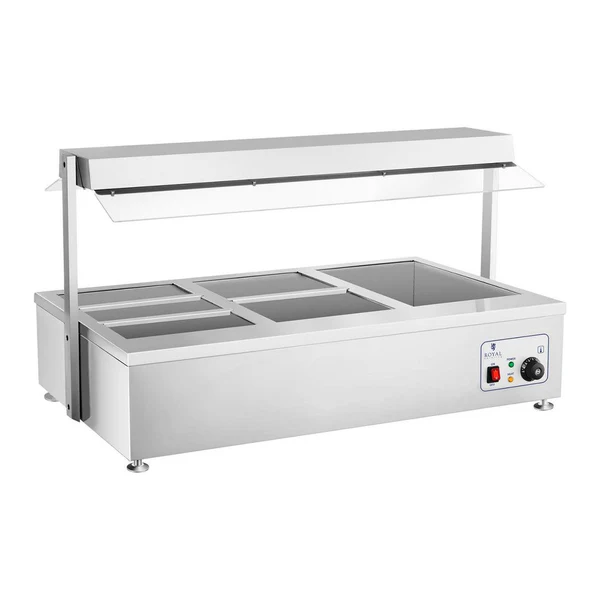 Bain marie 1700 watts - 6 bacs GN - avec compartiment pour viande - Image 3