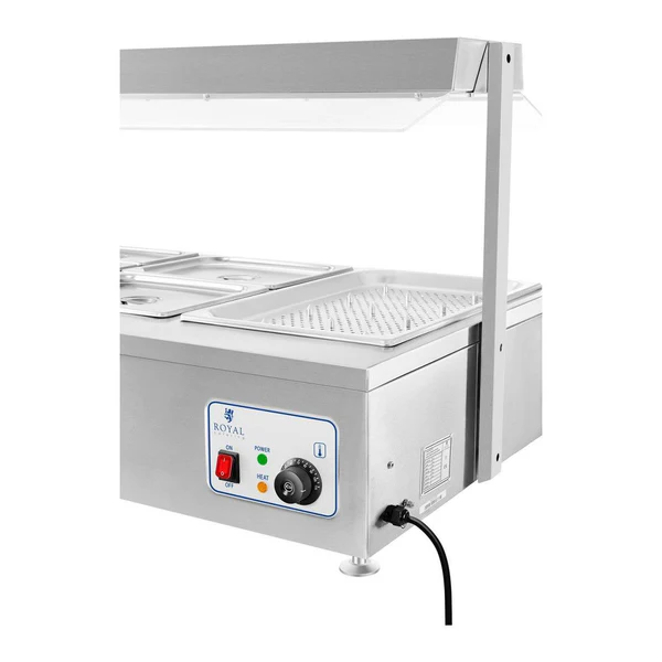 Bain marie 1700 watts - 6 bacs GN - avec compartiment pour viande - Image 4