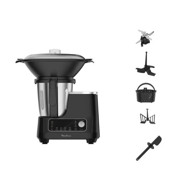 Robot Cuiseur Multifonction Compact Clickchef Hf456810 - Noir - 5 Programmes Auto - 32 Fonctions - Balance Integree Moulinex - Image 2