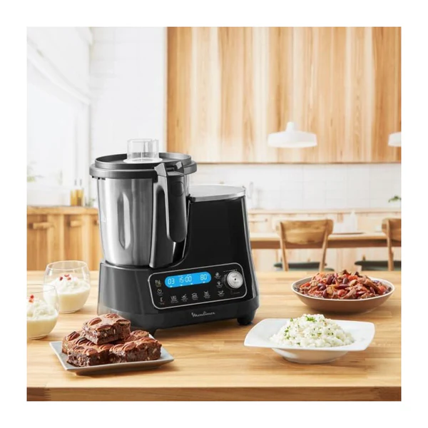 Robot Cuiseur Multifonction Compact Clickchef Hf456810 - Noir - 5 Programmes Auto - 32 Fonctions - Balance Integree Moulinex - Image 3