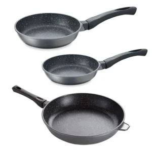 Lot 3 poêles revêtement Dur comme la pierre 20, 28 et 32 cm Mathon