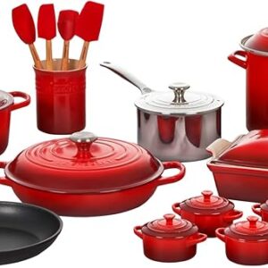 Le Creuset 20 Piece Mixed Material Set, Cerise