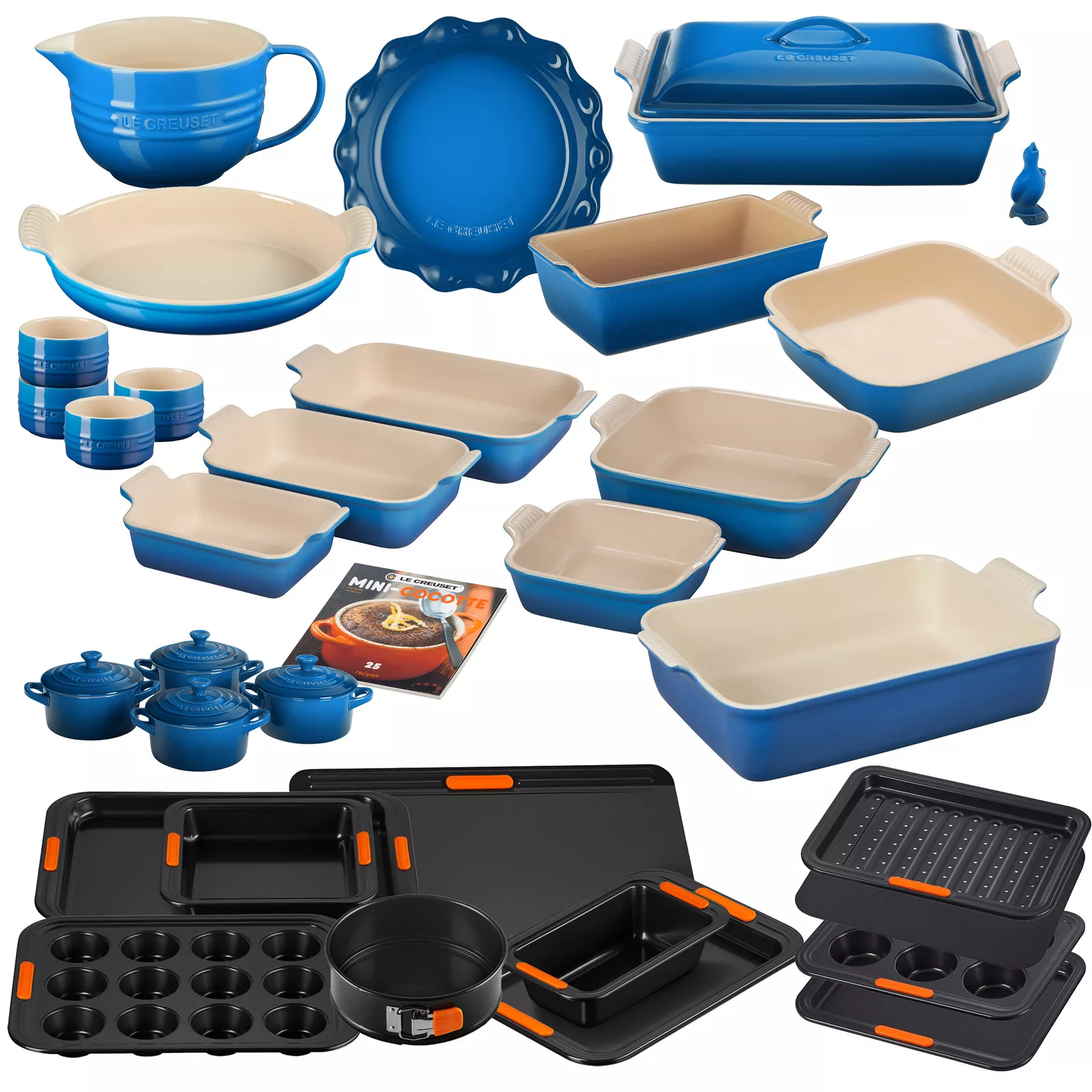 LE CREUSET COOKWARE CAST IRON POTS AND PANS DINNERWARE ULTIMATE SET 170 PIECES! - Image 3