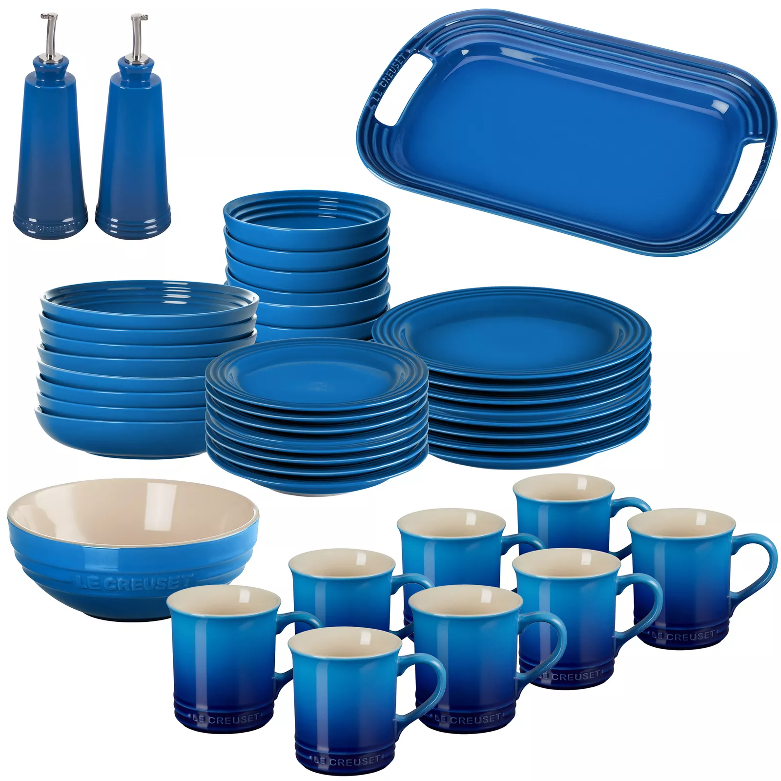 LE CREUSET COOKWARE CAST IRON POTS AND PANS DINNERWARE ULTIMATE SET 170 PIECES! - Image 7