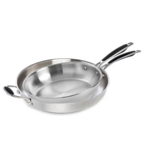 Lot de 2 poêles tout inox 20 et 32 cm Excell'Inox Mathon